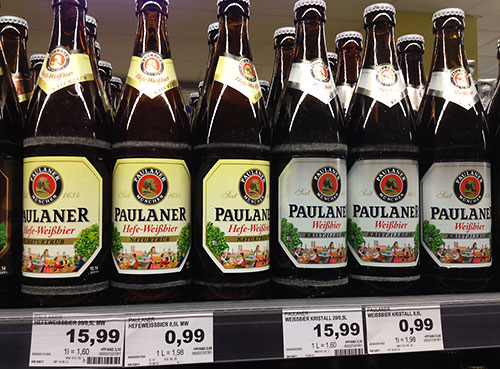 Цены на пиво Paulaner в Германии